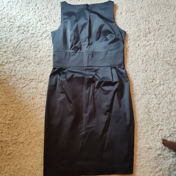 Teenflo Little Black Dress Boat Neck Satin Sheath Sz 8 Made in Canada - Picture 10 of 10